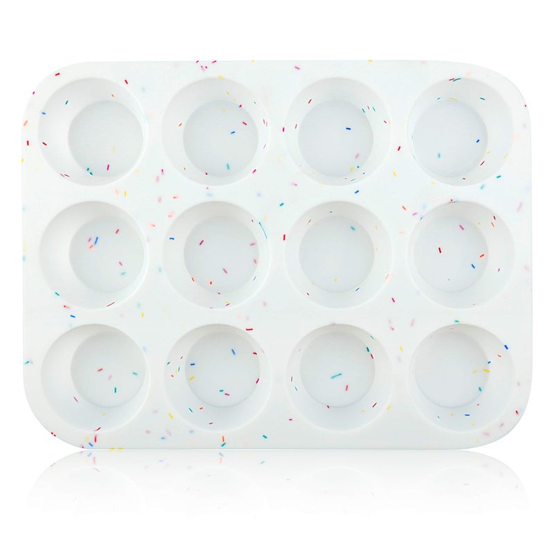 SHEbaking Silicone Muffin Pan Regular 12 Cups Muffin Tin Cupcake Pans for Baking Non-stick Muffin Tray Mold Easy Release,Durable,BPA Free - Image 1